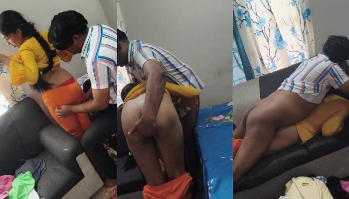 Long hair desi beauty ready to go out fucked on the couch