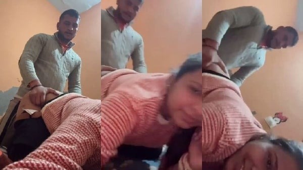 Punjabi Girlfriend in Pink Sweaters Desi Doggy Style Winter Sex MMS