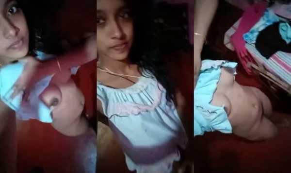 Cute Desi Sexy student girl showing her small tits