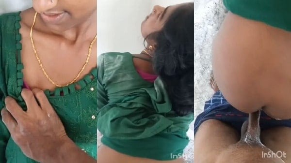 Bengali Green Dress Village Girlfriend Giving Handjob and Standing Sex