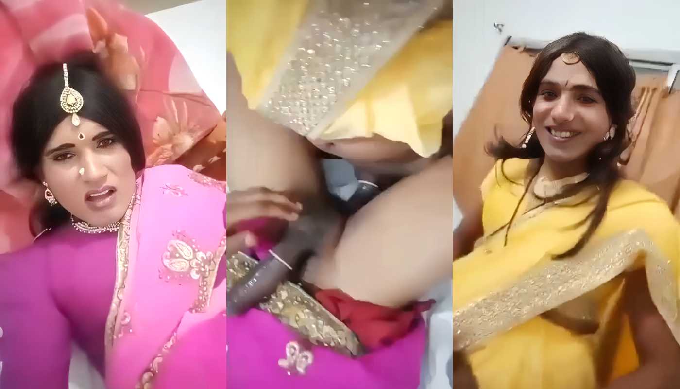 Desi Shemale in Pink Saree With Big Cock Missionary Fucked By Her Shemale Friend