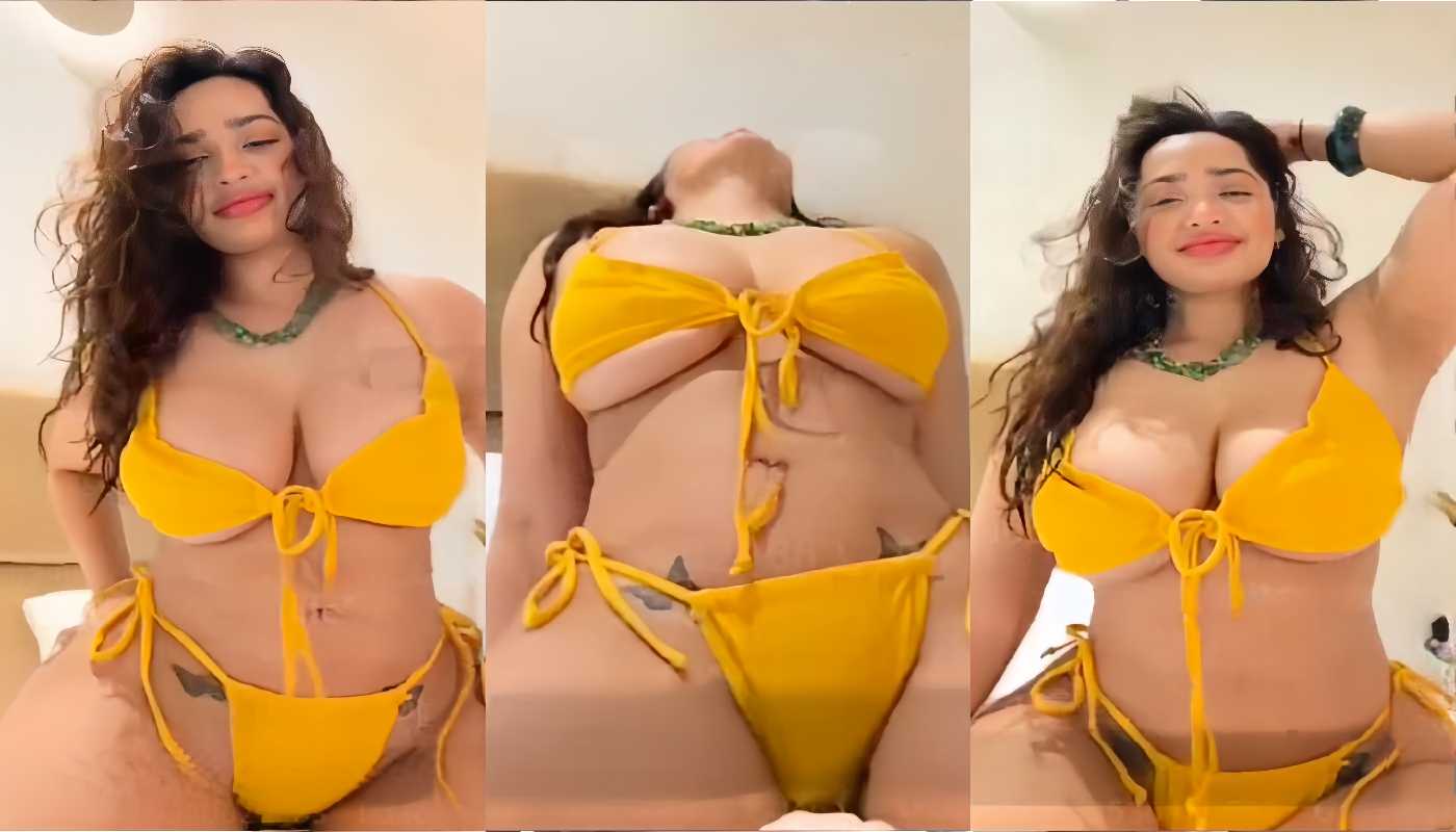 Hot Sexy BBW Model Aditi Mistry Latest Yellow Bikini Sexy Nude Live Part 5