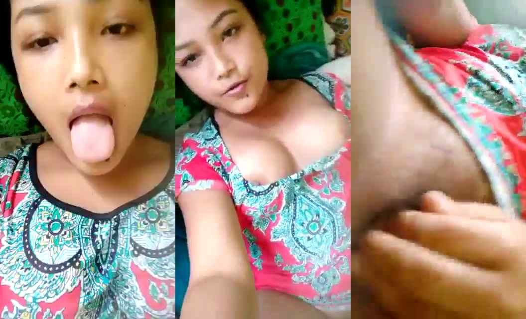 Horny Cute Girlfriend in Red Rress Making Boobs and Fingering Nude For Her Babu