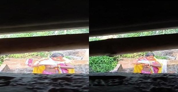 Dehati bhabhi outdoor bath hidden cam par viral