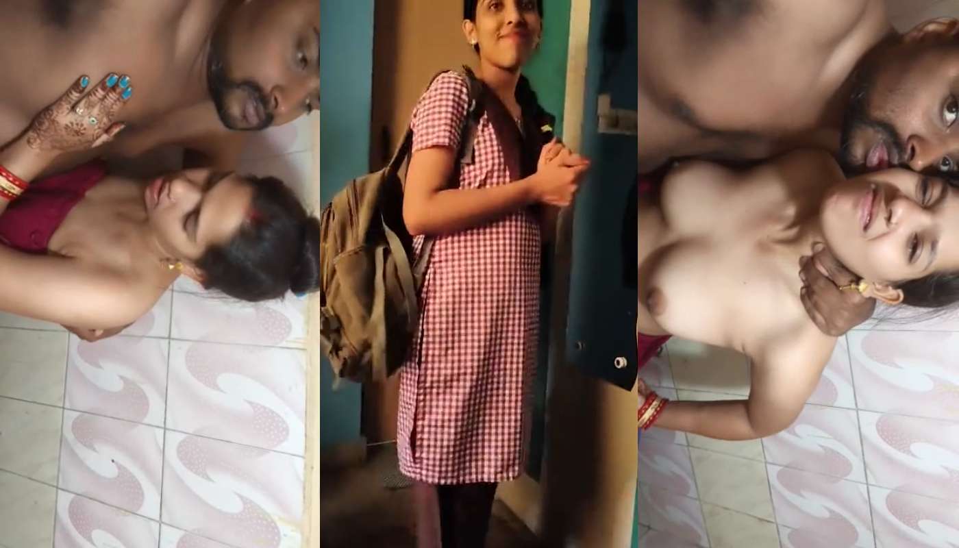 Desi School Girl Giving Blowjob and Doggy Style Fucked By Her Lover