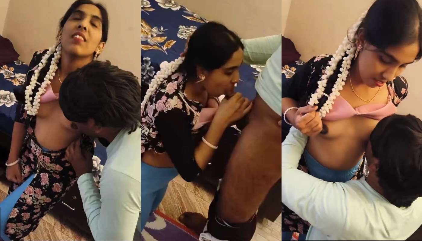 Cute College Girl Small Boobs Sucked and Giving Blowjob to Teacher