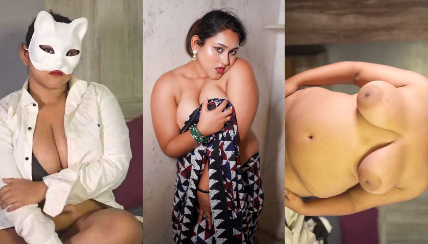 Shimmer Candy Nude Stripping Slowly Revealing Huge Boobs and Teasing Her Ass