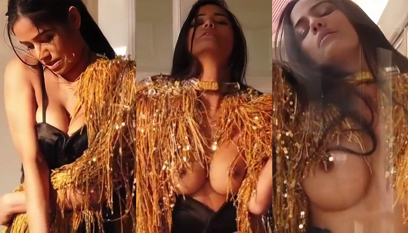 Poonam Pandey Valentine Special Golden Dress Hot Sexy Nude OF Content