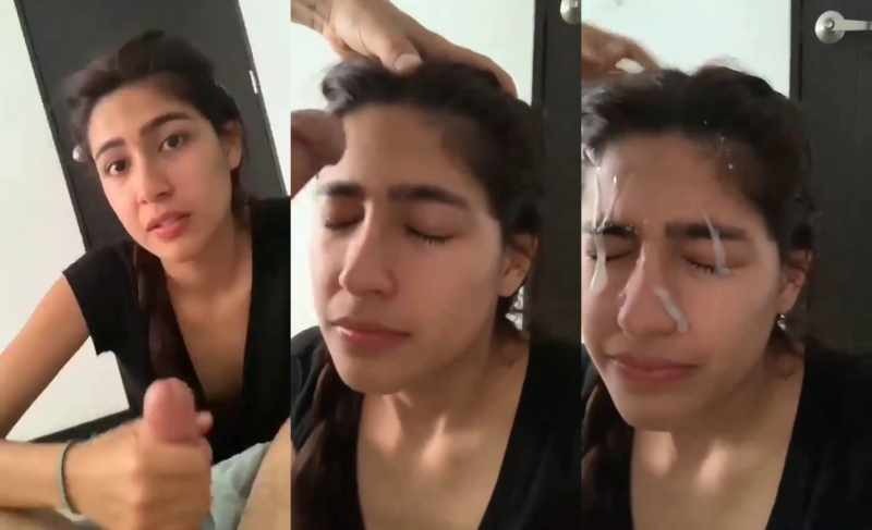 Cute Sexy Girlfriend Giving Handjob and Cum On Face