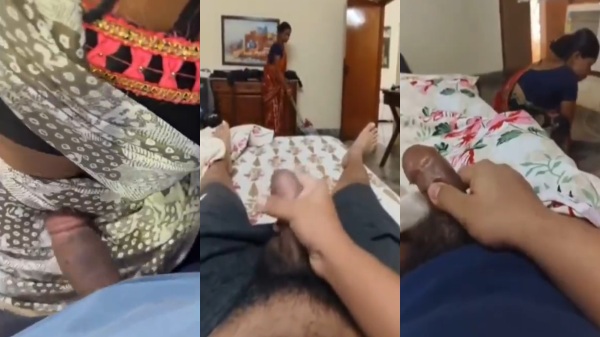 Horny Guy Masturbating In Front Of His Maid - Desi Viral Sex