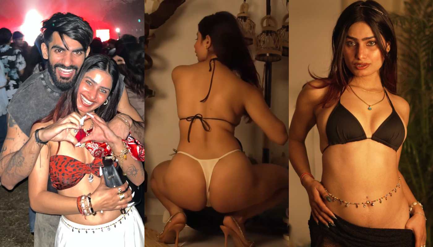 Most Viral Insta Influencer Miracle Couple Girlfriend Anamika Shergill Topless Boobs Pressing 15clip Collection