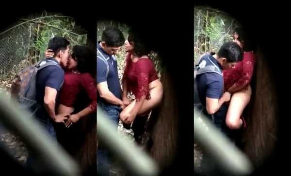 Desi Collage couple captured hidden cam Jungle Fucking
