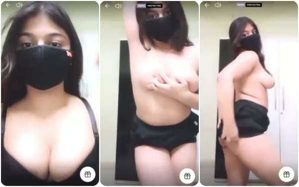 Rose desi girl showing her boobs and dancing on tango live