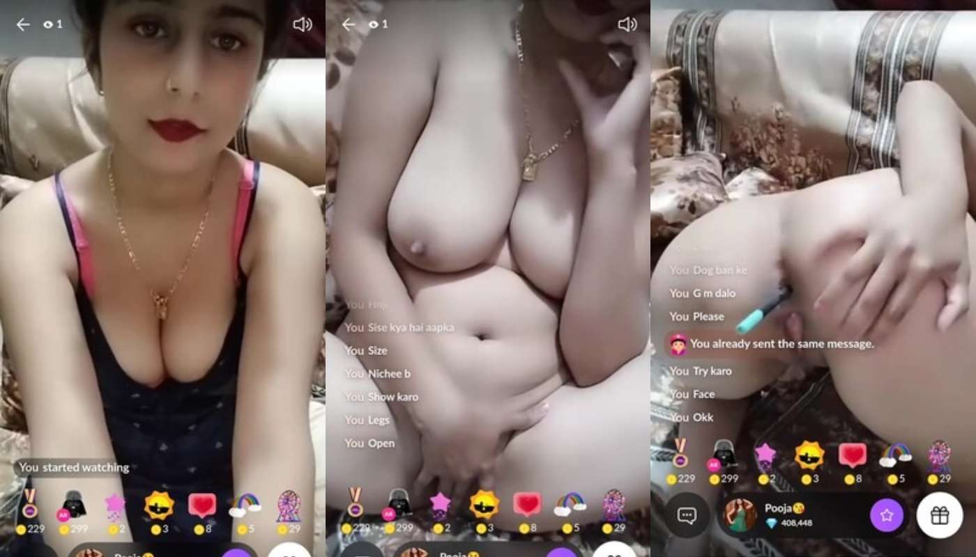 Super Hot Horny Pooja Nude Strip and Insert Pen in Asshole Tango Live