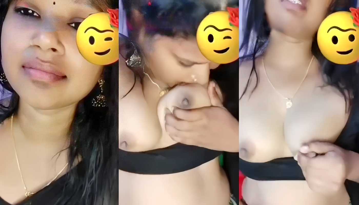 Cherry Romantic chamet Black saree Mallu dusky Nude Boobs show