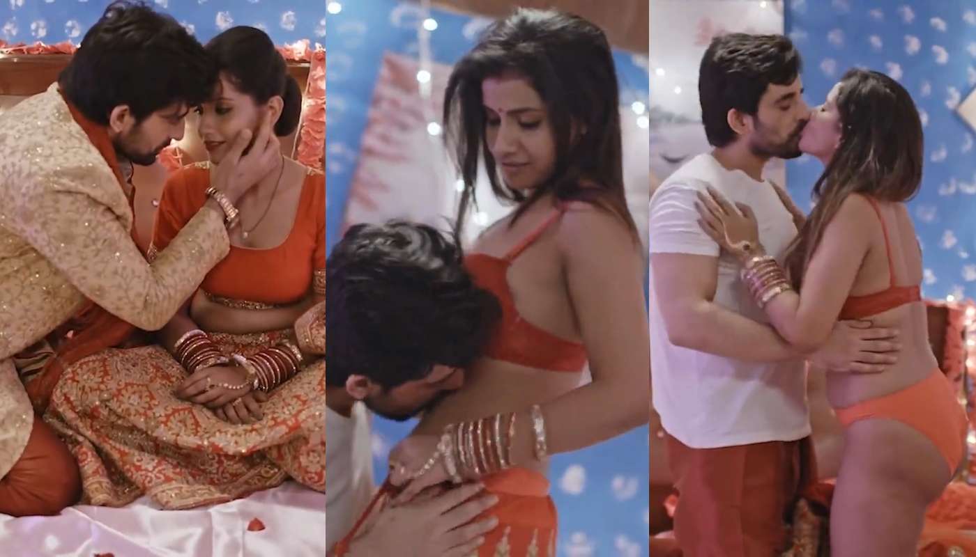 Horny Desi Lovers After Marriage Suhagrat Night Wife in Sexy Red Bra Sex MMS