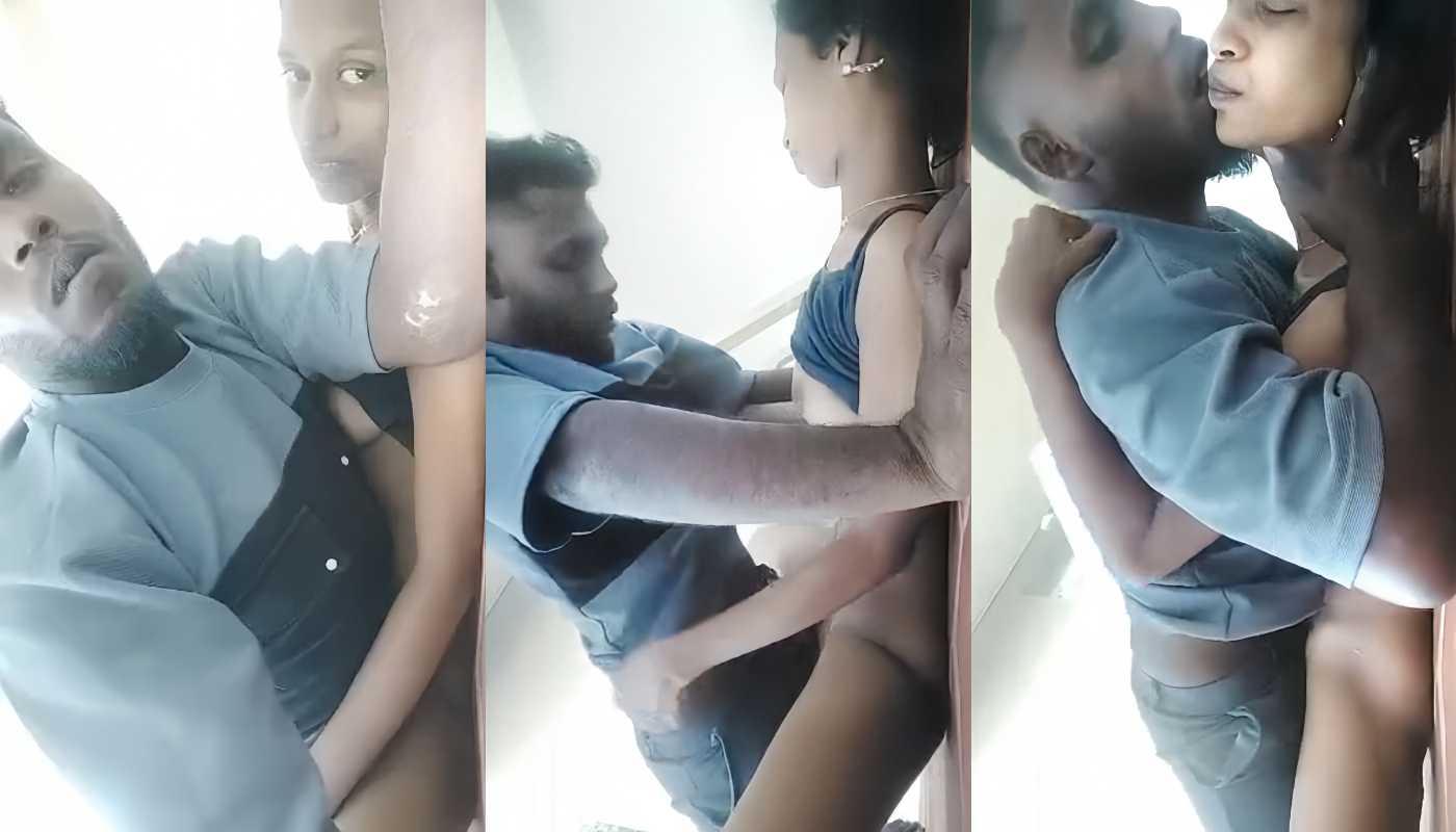 Cute Village Girlfriend in Black Top Missionary Fucking in a Abandoned House Terrace