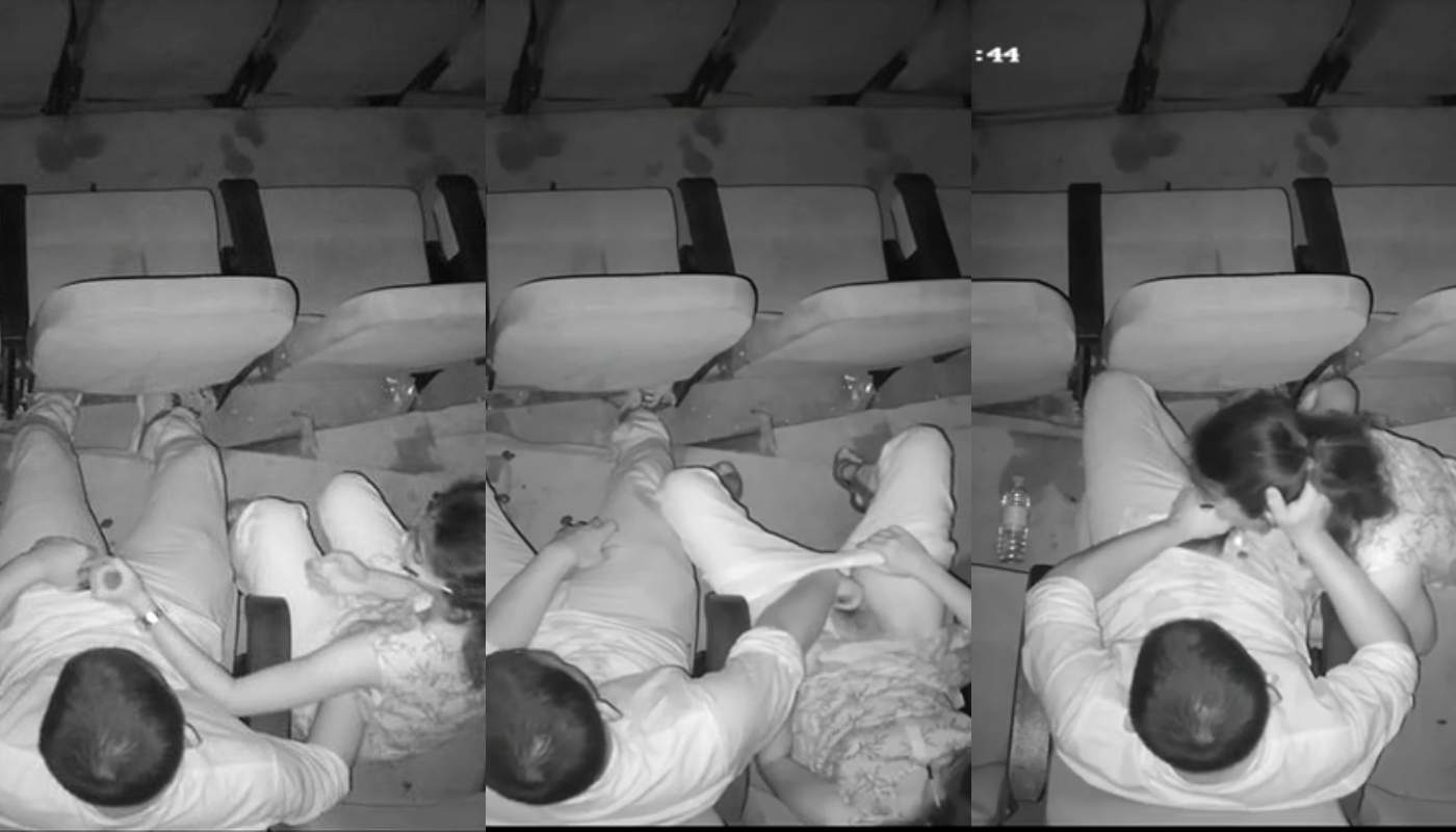 Horny Desi Lover Enjoying Hot Sex in Empty Cinema Hall in Night Vision Camera