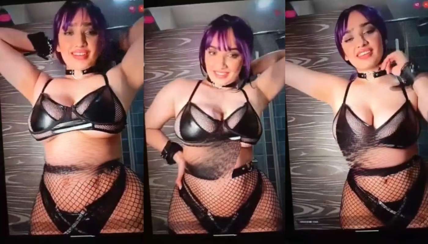 Aditi Mistry Nude BDSM Black Outfit Live Part 4