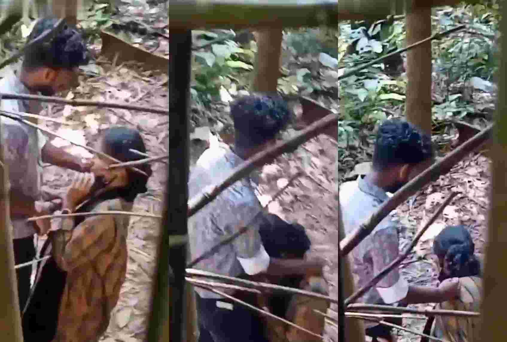 Horny Lover Put His Dick in His GF's Mouth in a Jungle Hidden Sex