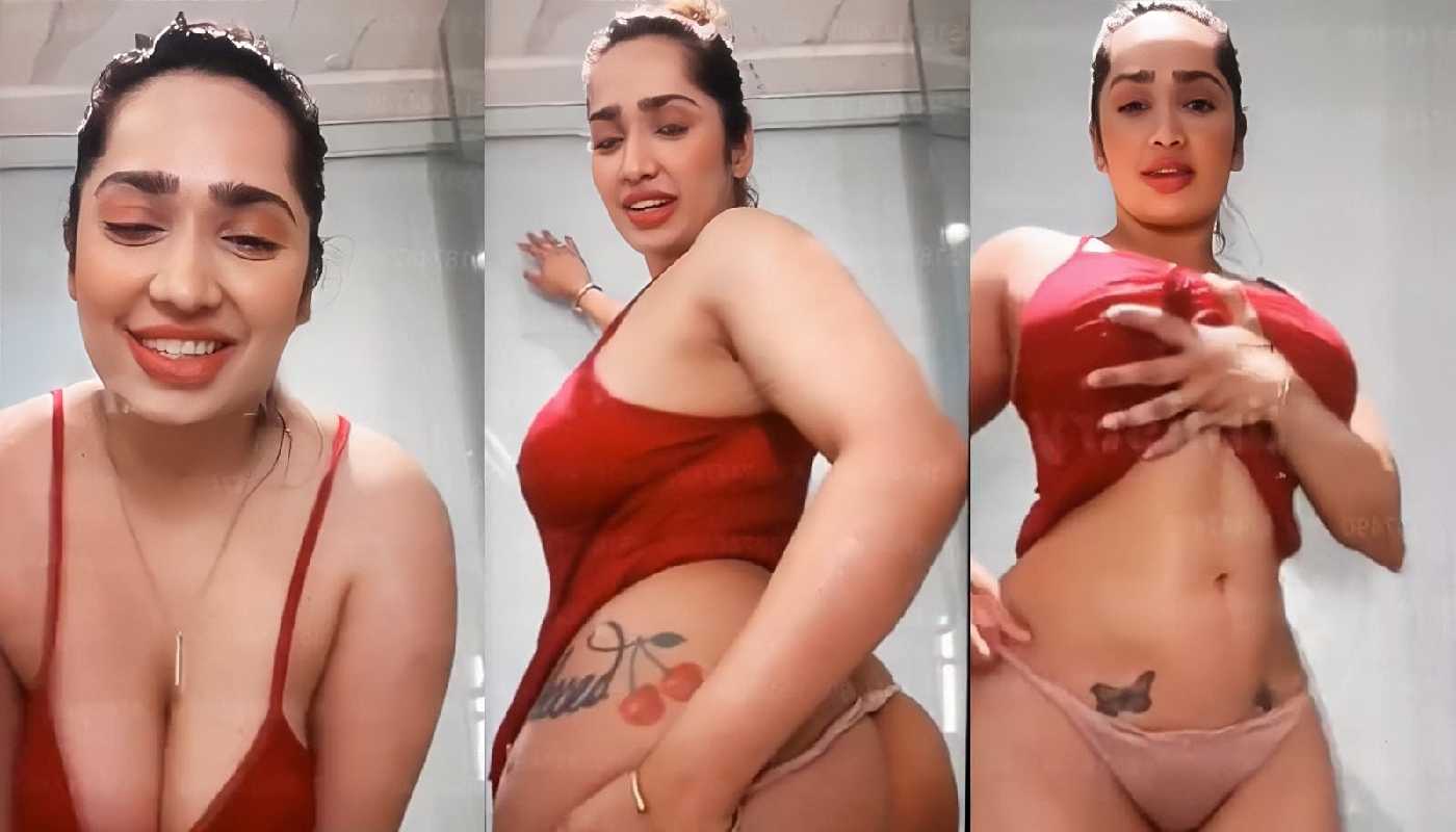 Aditi Mistry Nude in Red Top Bra Panty Expose Sexy Nude Hot App Live Part 6