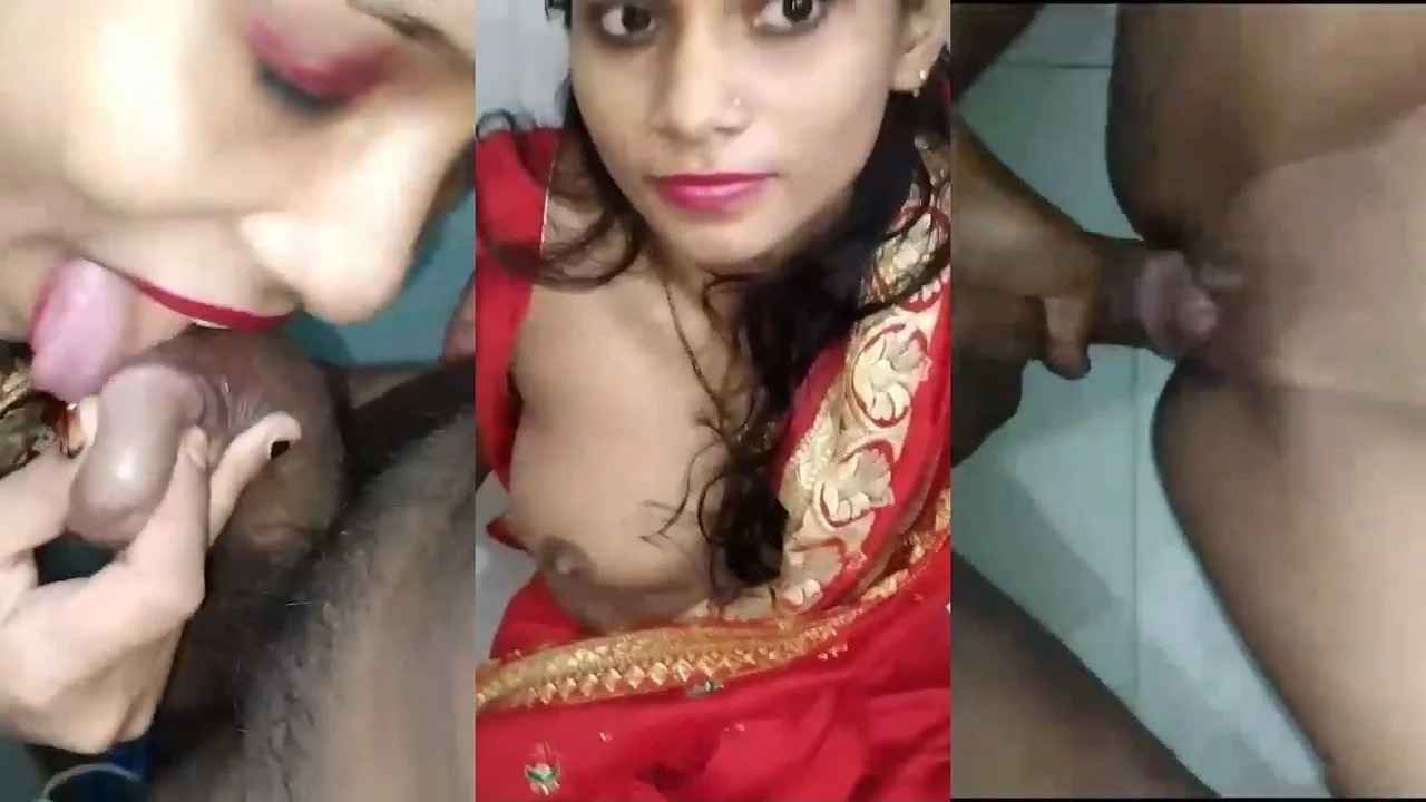 Lal Saree Slim Horny Bhabhi Sucking Devarji Dick Sex MMS