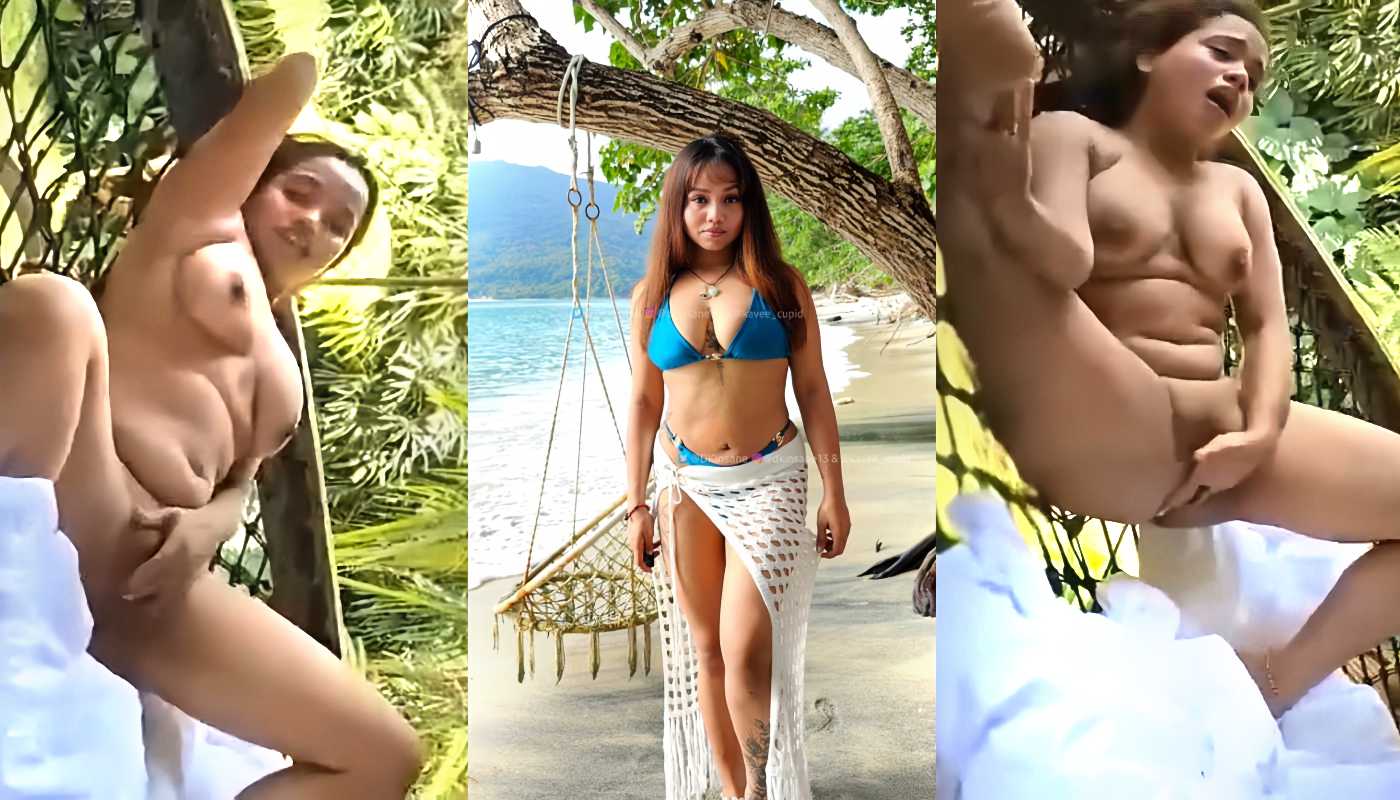 Insta Model DK Insane Nude Hard Nipples Pinched And Pussy Fingered In Net Hammock Lying