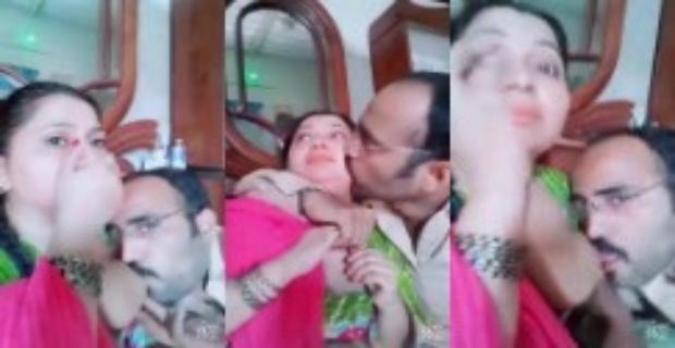 Cute Muslim Wife Tahrki Lover Sucking Her Boobs and Romantic Kiss Sex