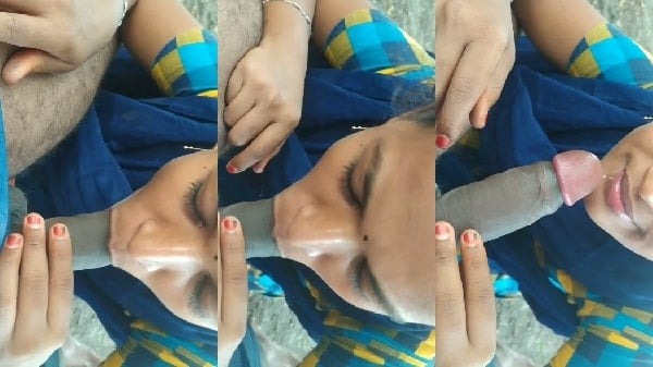 Tamil Blue Dress Girl Outdoor Jungle Blowjob Sex MMS