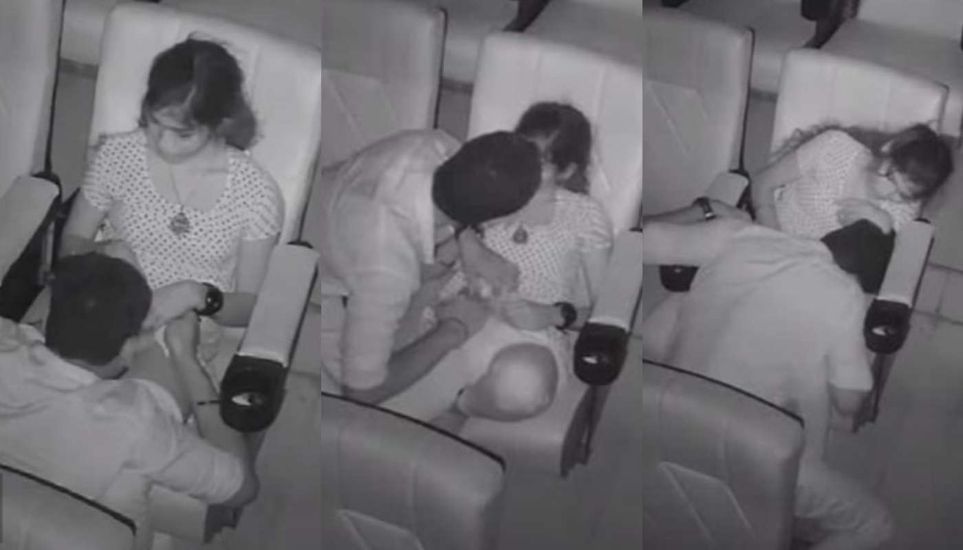 Cinema hall camera Recorded Empty hall pussy licking blowjob & fucking