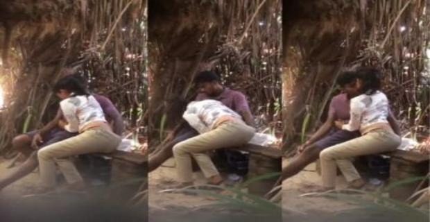 Park bench par girl lund chuste or hilate pakdi gayi Bf sath