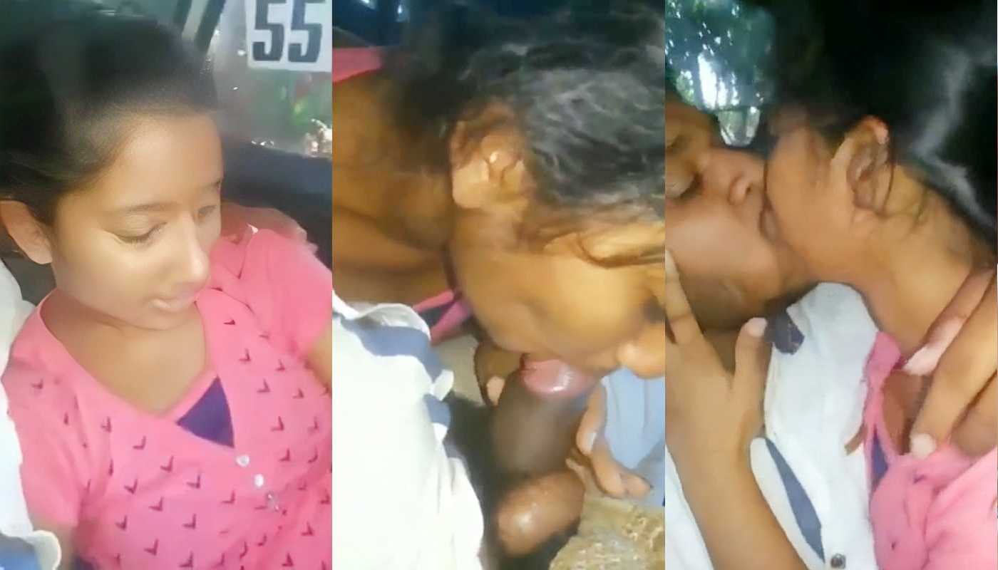 Cute Girl in Car in Pink Top Sucking Lover Cock With a Romantic Song