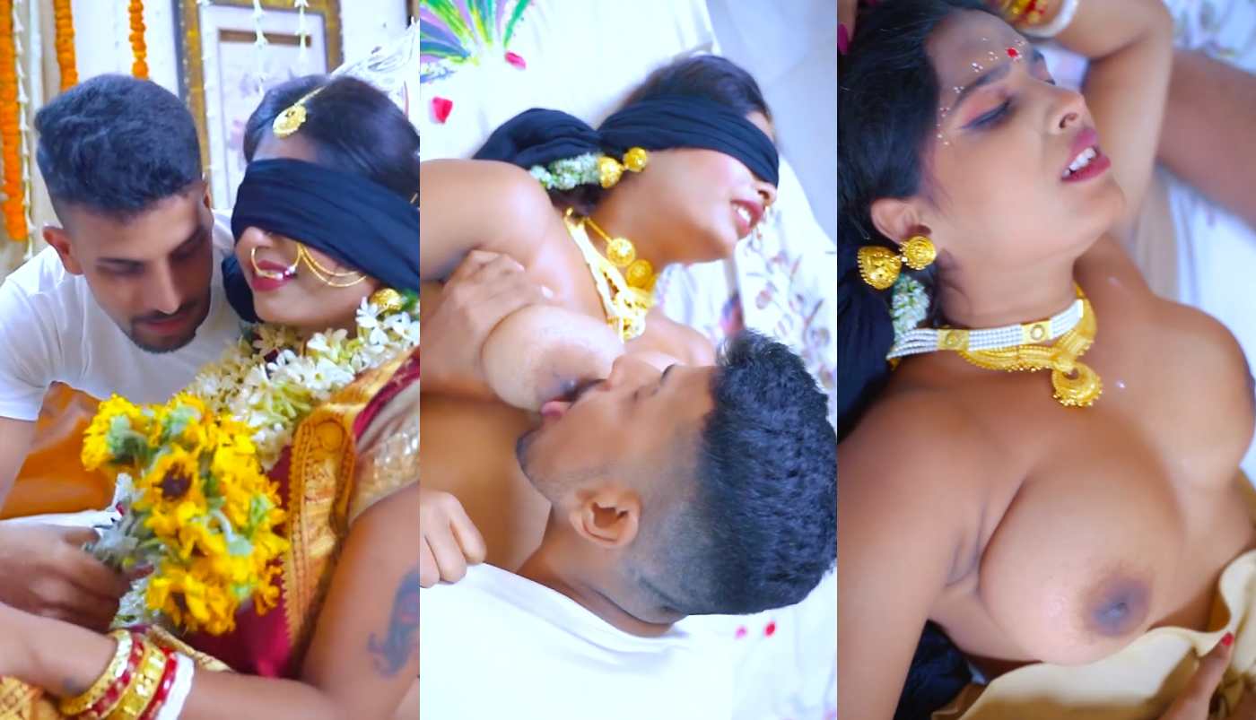 Tharki Husband Trying Hot Sexy Hard Blindfold Sex With His New Wife in Suhagrat Hot Sex