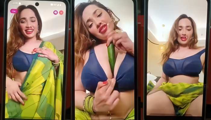 Aditi Mistry Nude In Green Saree Shower Latest live Part 1