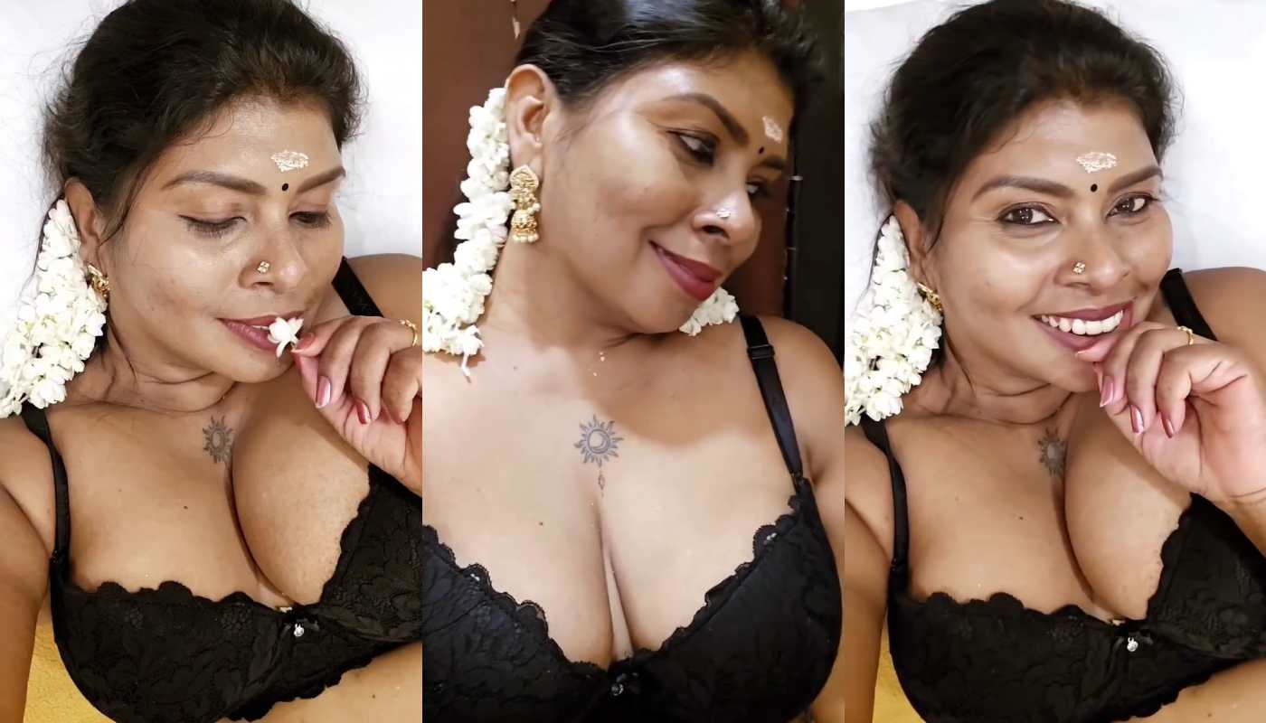 Mallu Model Nandana Krishnan in Black Bra Seducing Hot Short App Content