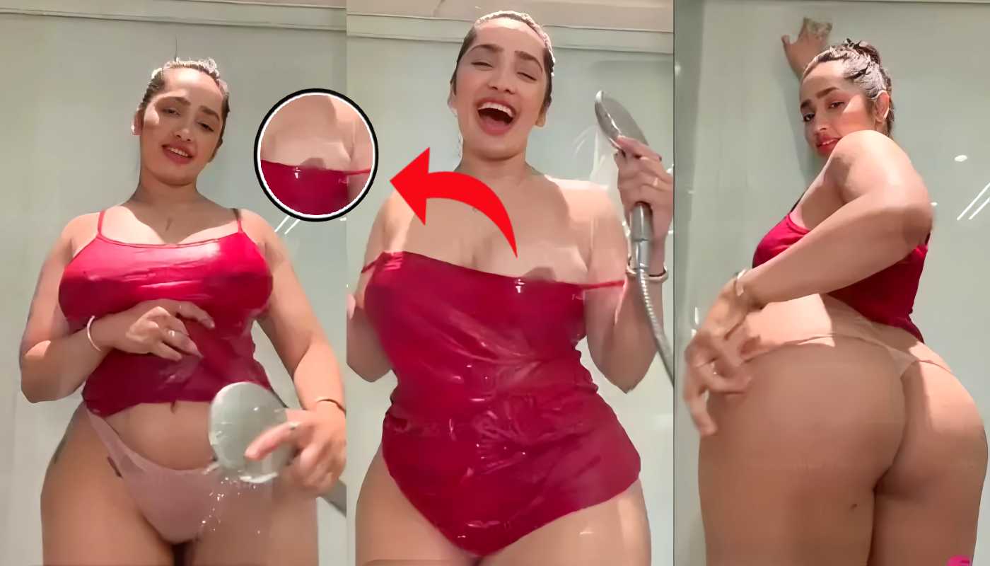 Hot BBW Model Aditi Mistry Viral Red Top Sexy Nude Shower Nipple Show Hot Clip