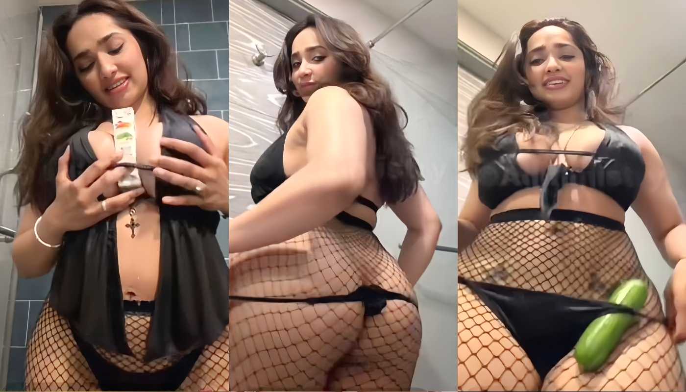 Aditi Mistry Nude Live latest Screen Recorded In Black Cowgirl Dress Part 7