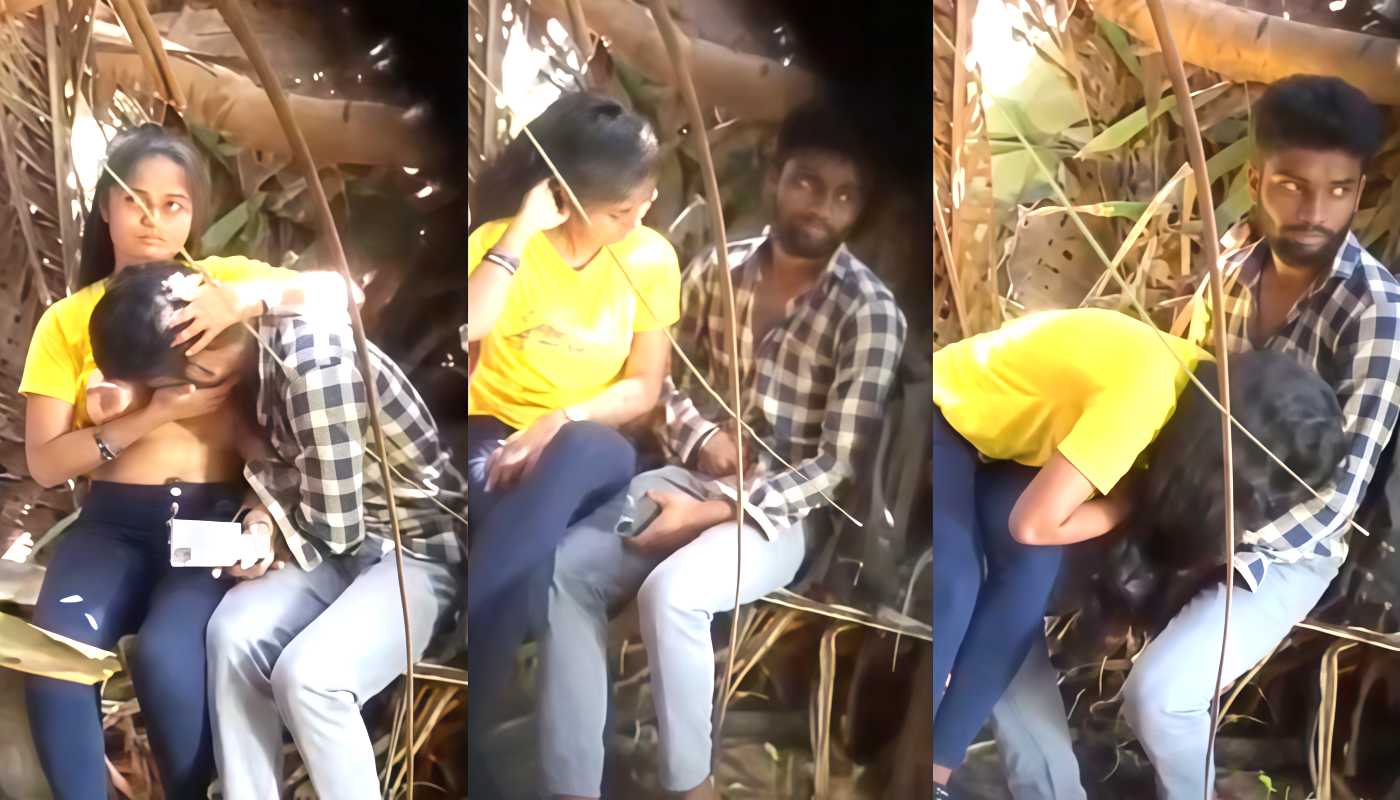 Village Girlfriend in Yellow Top Jungle Boob Sucking & Lover Cock Sucking Hidden cam Sex