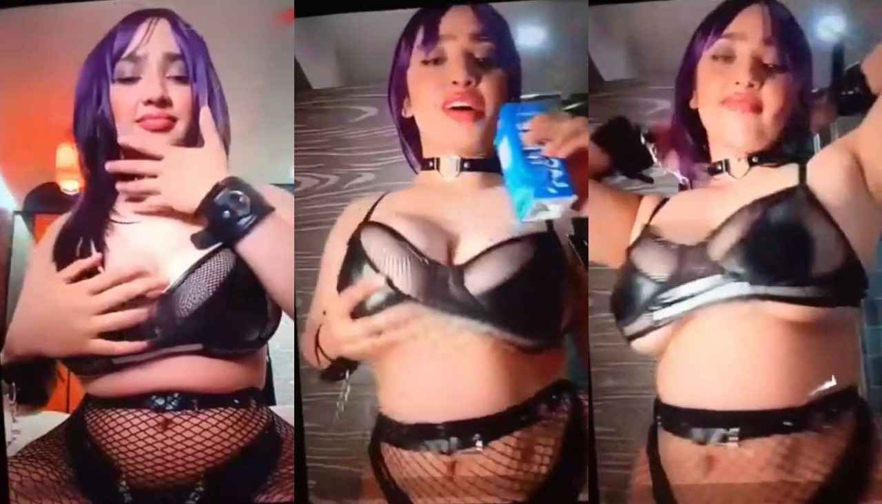Aditi Mistry Nude BDSM Black Outfit Live Part 3