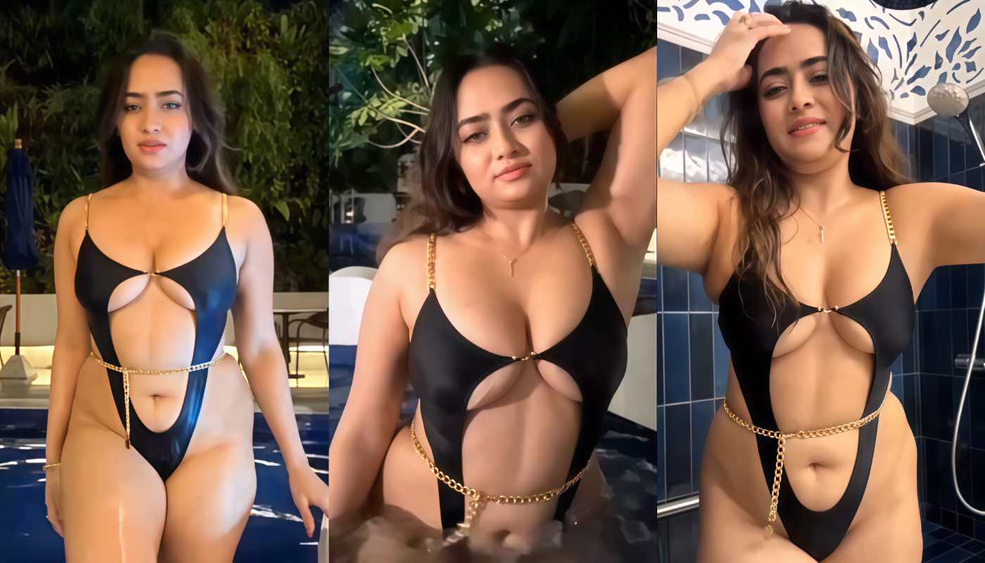 Beautiful Hot Model Divya Mistry in Hot Black Lingerie Latest Sexy Nude Live Part 2