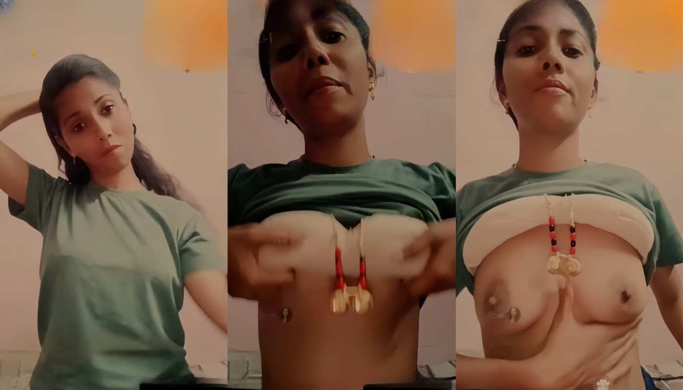 Telugu Young Wife Pinky Cute Boobs Showing Chamet Private Show