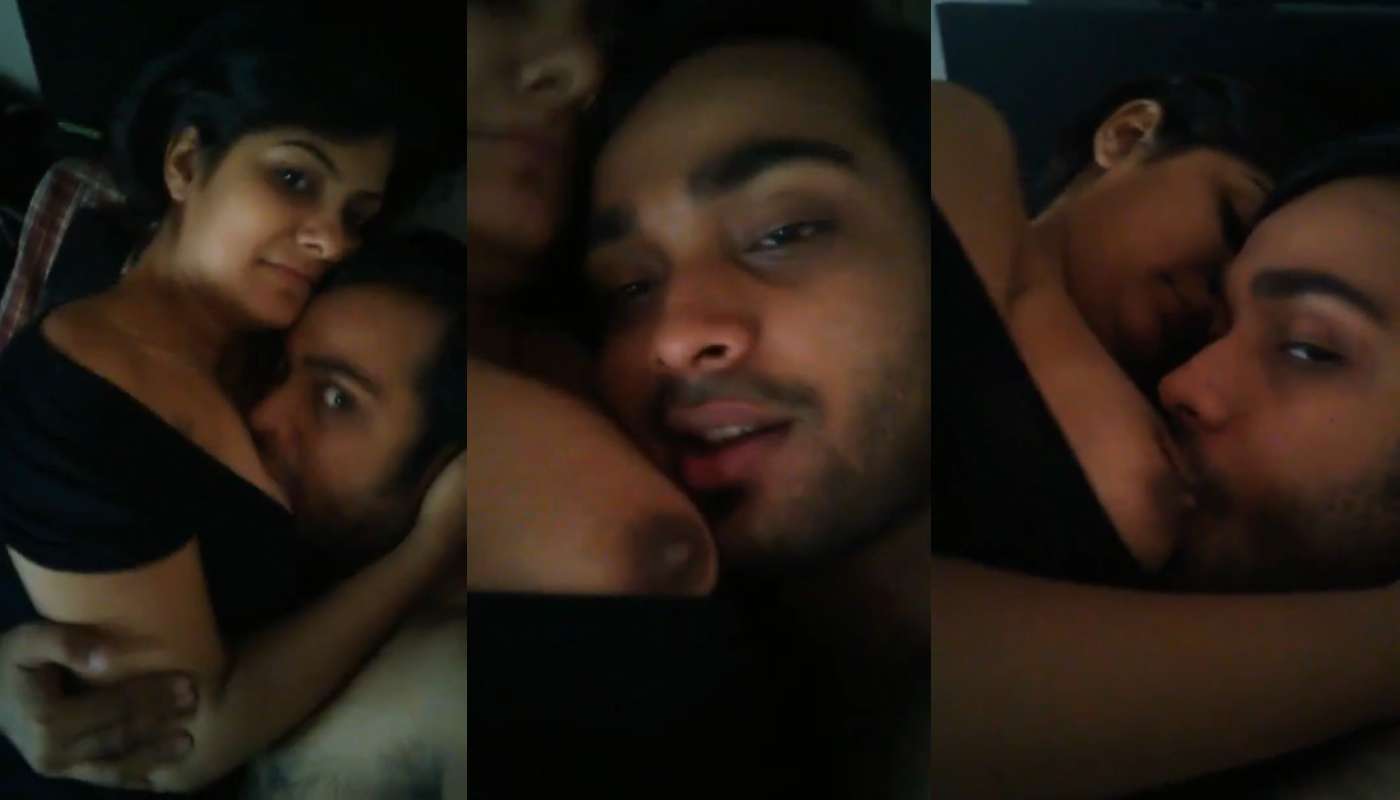 Horny Lover Put Of GF Black Top and Sucking Big Boobs Sex MMS