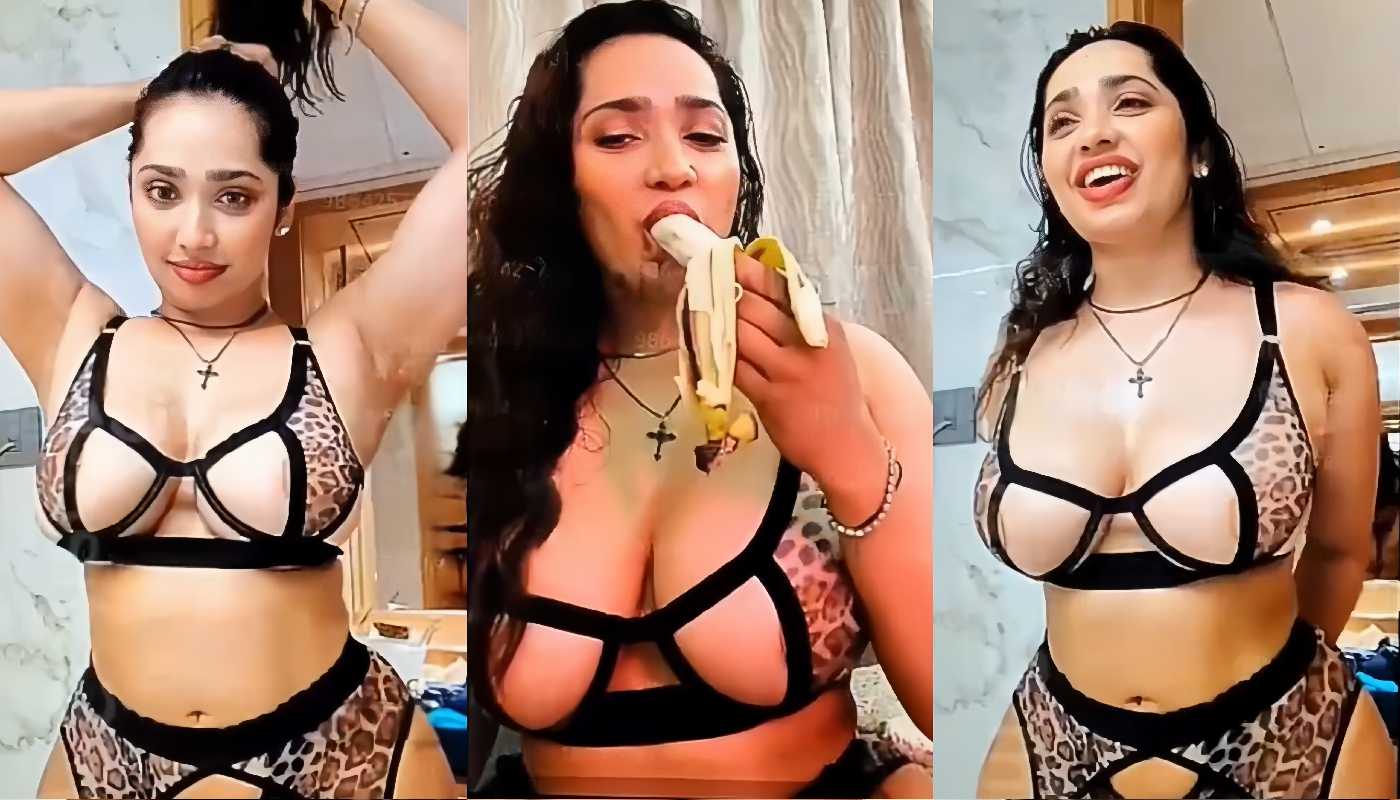 Aditi Mistry Exclusive Sexy Nude Live in Animal Print Hot BDSM Hot Dress Part 6