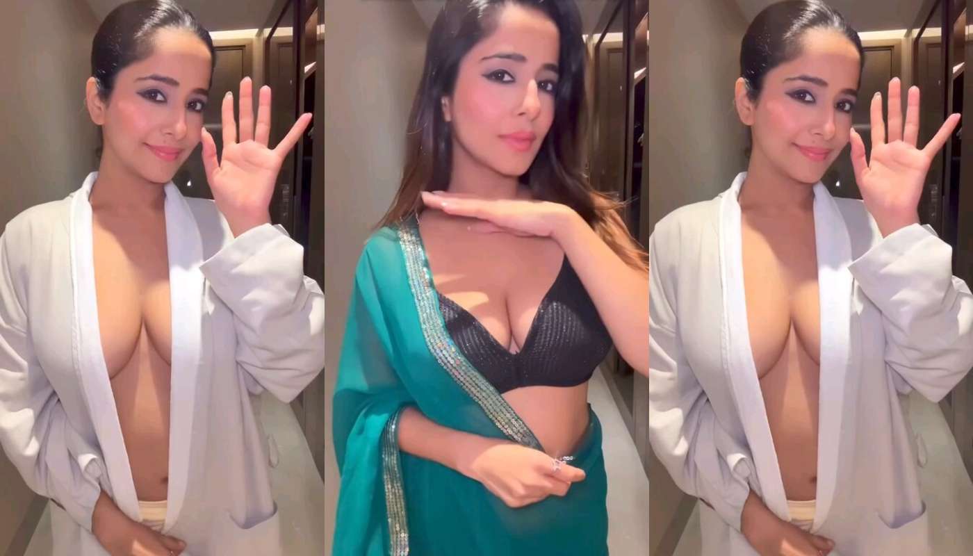 Indian Model Kate Sharma Trying Her New Sharee Blouse