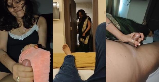 Noida Cute Horny Girl Giving handjob to Lover Big Lund