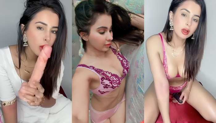 Meetii Kalher in Pink Bra Panty Masturbating With Dildo App Content
