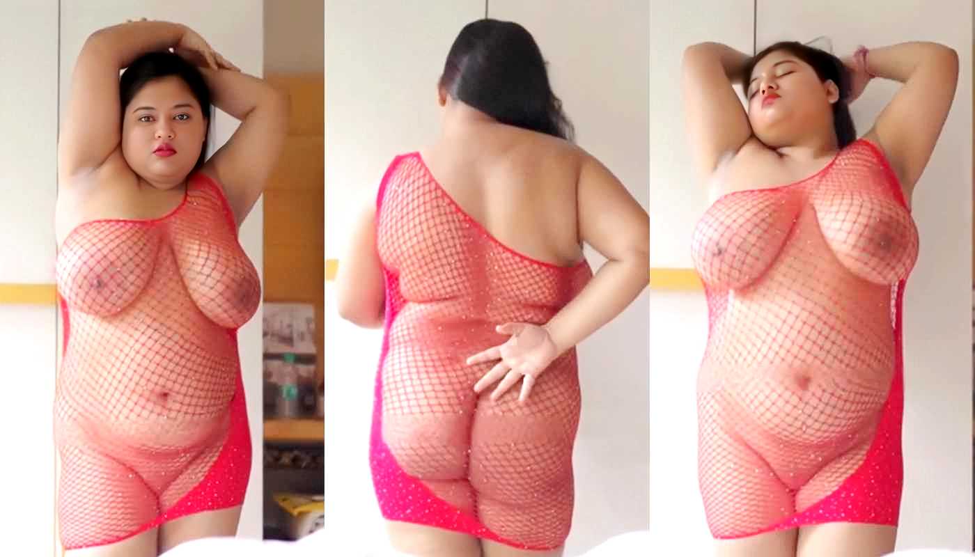 Megha Das Teasing in Tight Netted Dress, Her Big Boobs and Pussy are Totally Visible