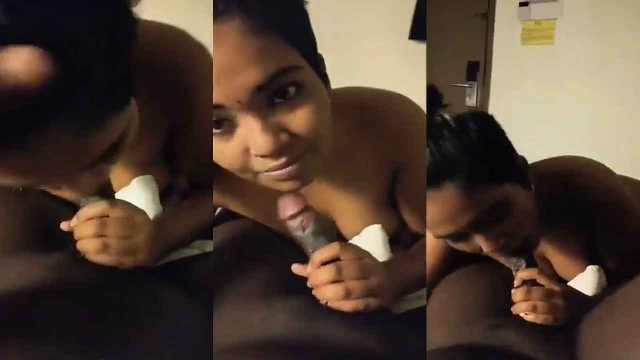 Sexy Cute Tamil Girl Sucking Lover Big Dick in a Private Room