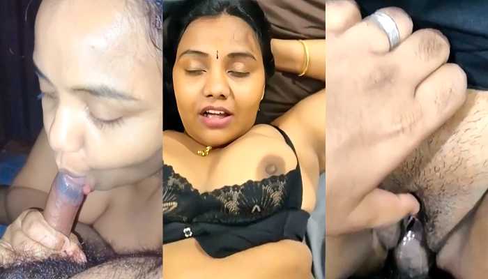 Tamil Desi Hot Horny Bhabhi Giving Blowjob and Hard Fucking in Black Bra