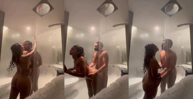 Newly Married Horny Couple Honeymoon Shower and Hotel Room Full Sex